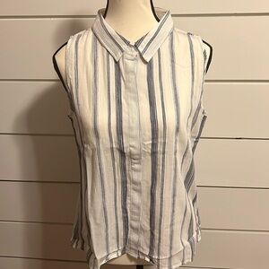 Miss Me Striped Button Down Tank